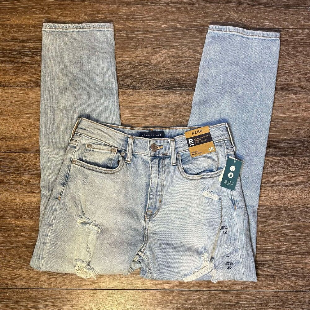 NWT‎ Aeropostale Stretch Mom Jean Real Original Denim Size 4R